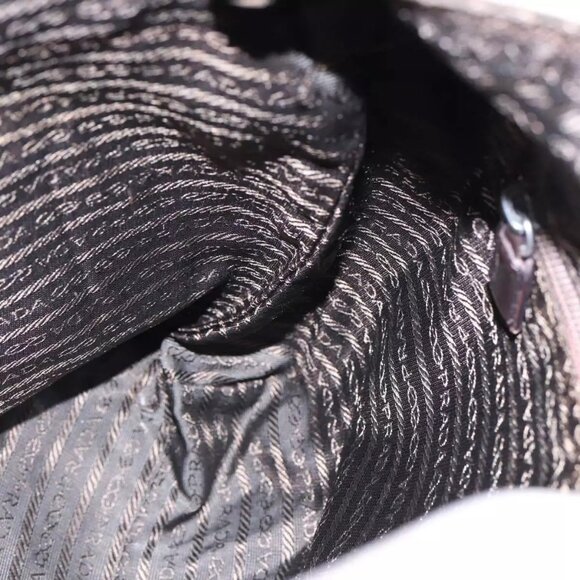 PRADA Tote Bag Nylon Beige Silver Auth bs17670 - Picture 11 of 16